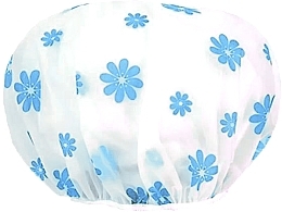 Шапочка для душа, прозрачная, цветы синие - Cosmo Shop — фото N2