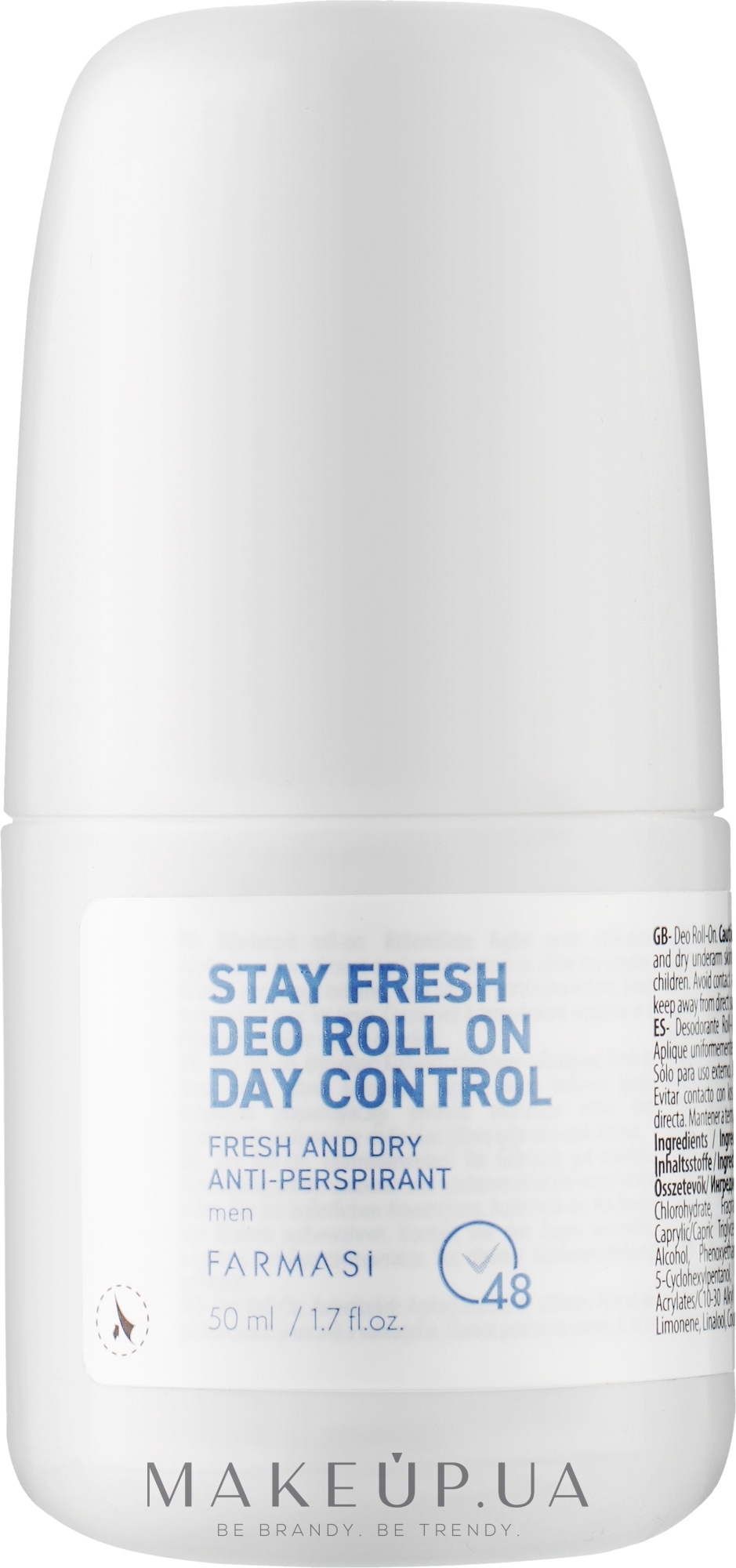 Роликовый дезодорант-антиперспирант для мужчин - Farmasi Stay Fresh Men Deo Roll-on Day Control — фото 50ml