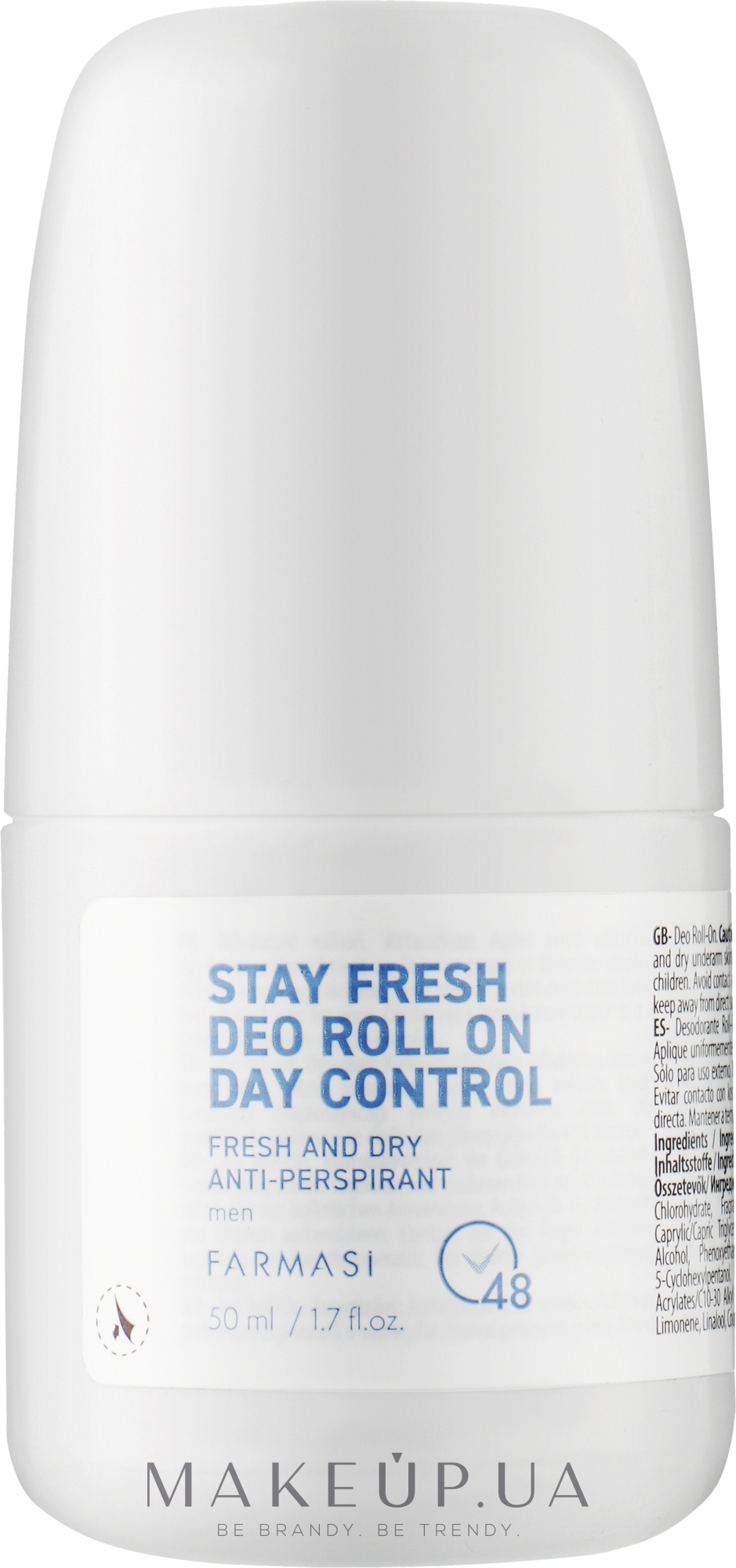 Роликовий дезодорант-антиперспірант для чоловіків - Farmasi Stay Fresh Men Deo Roll-on Day Control — фото 50ml