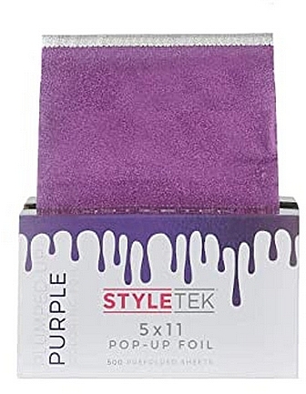 Фольга для волосся з легким вийманням окремих аркушів, фіолетова - StyleTek — фото N1