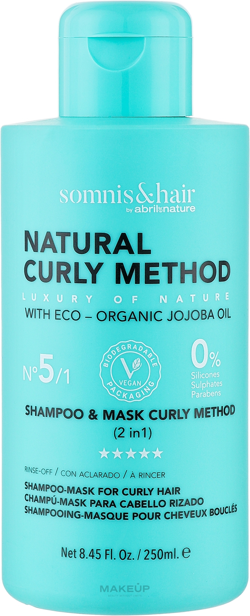 Шампунь и маска 2в1 для вьющихся волос - Somnis & Hair Shampoo & Mask Curly Method — фото 250ml