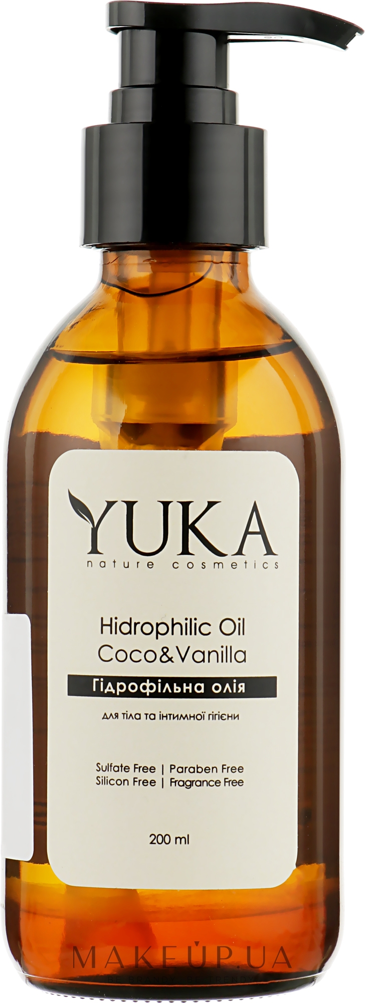 Гідрофільна олія для тіла й інтимної гігієни "Кокос і ваніль" - Yuka Hidrophilic Oil — фото 200ml