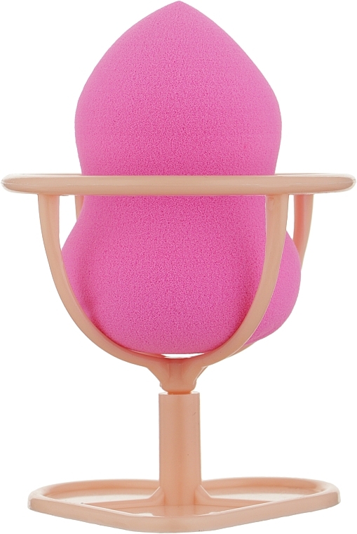 Спонж для макіяжу на підставці-ніжці, PF-57, яскраво-рожевий - Puffic Fashion — фото N1