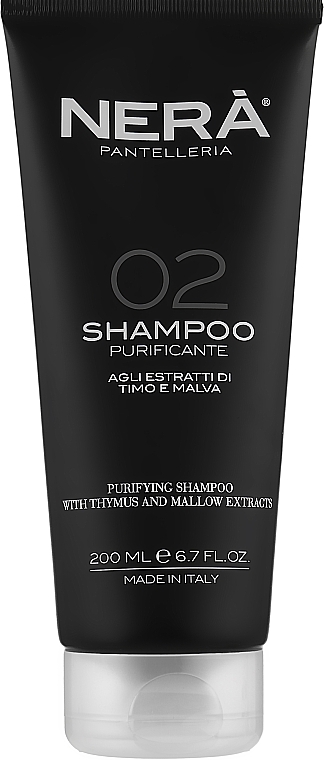 Очищувальний шампунь для жирного волосся - Nera Pantelleria 02 Shampoo With Thymus And Mallow Extracts