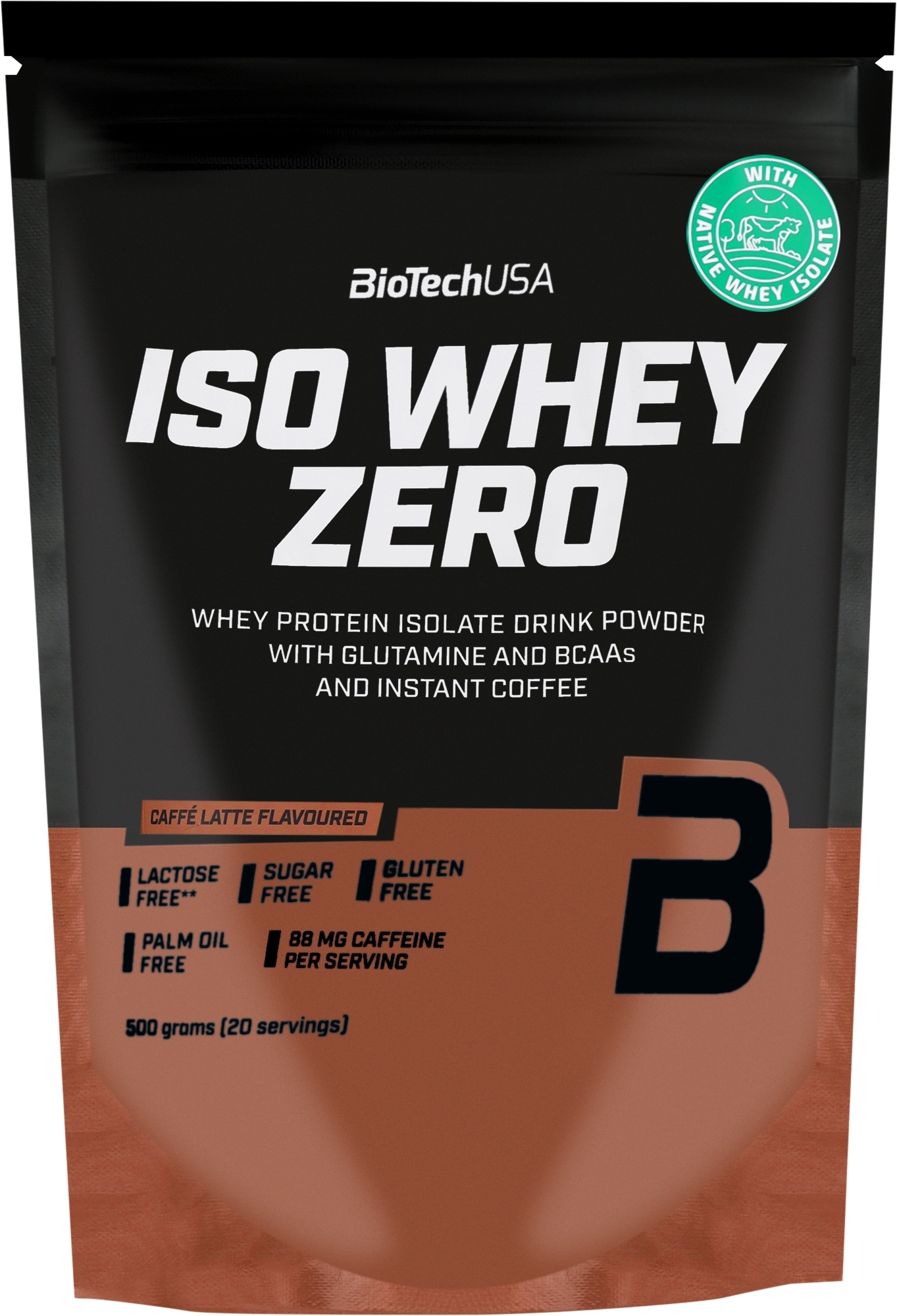 Протеїн "Кава лате" - BiotechUSA ISO Whey Zero Lactose Free Caffe Latte Protein — фото 500g