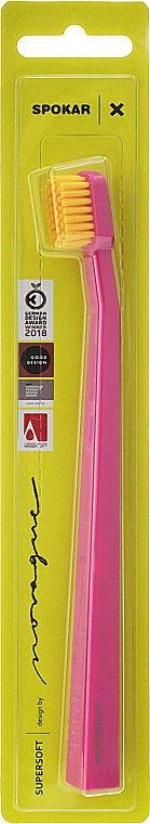 Зубна щітка "X", суперм'яка, рожево-жовта - Spokar X