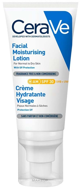 Дневной увлажняющий крем для нормальной и сухой кожи лица - CeraVe AM Facial Moisturising Lotion SPF30 — фото 52ml