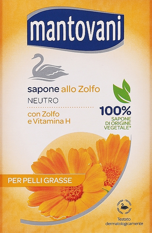 Мило для жирної шкіри із сіркою - Mantovani Sapone Neutro Con Zolfo — фото N1
