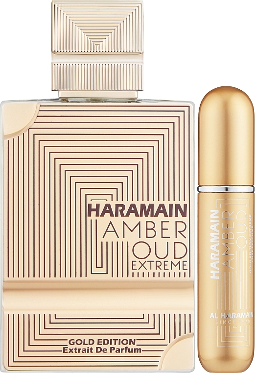 Al Haramain Amber Oud Gold Edition Extreme Pure Perfume Gift Set - Набір (perfume/60ml + atomiser/10ml) — фото N1