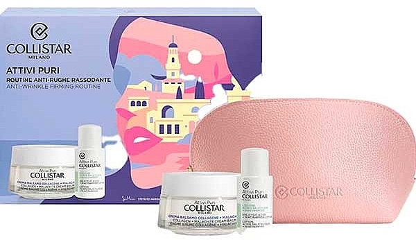 Набір - Collistar Attivi Puri Anti-Wrinkel Firming Routine Gift Set (f/cr/50ml+f/lot/15ml) — фото N1