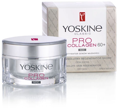 Нічний крем для сухої та чутливої шкіри - Yoskine Classic Pro Collagen Face Cream 60+