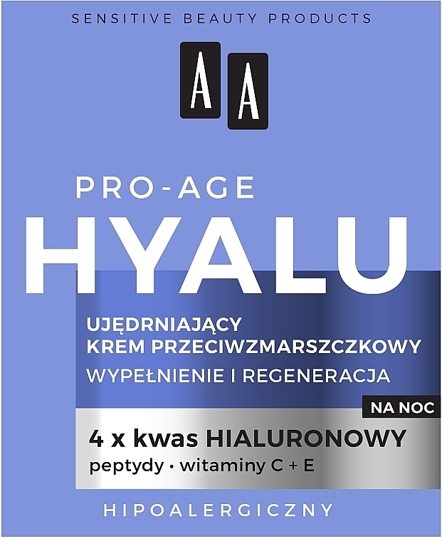 Розгладжувальний нічний крем проти зморщок - AA Hyalu Pro-Age Night Cream — фото N2