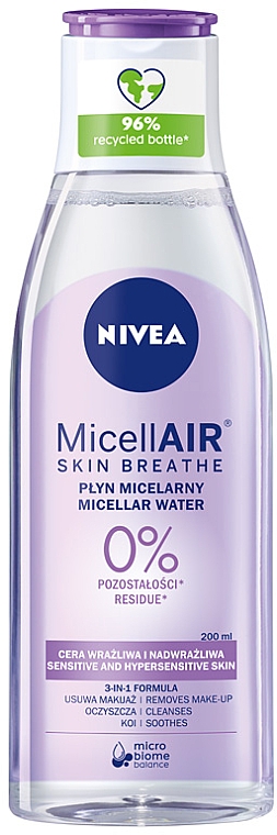 Міцелярна вода 3 в 1 для чутливої шкіри - NIVEA Micellar Cleansing Water — фото N3