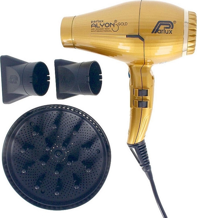 Фен для волос с диффузором, золото - Parlux Hair Dryer Alyon Gold Diffuser — фото N3