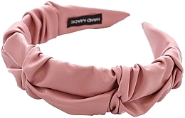 Обруч для волос декоративный кожаный, розовый - Ecarla — фото N1