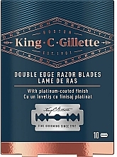 Парфумерія, косметика Двосторонні леза для гоління з платиновим покриттям, 10 шт. - Gillette King C. Gillette Double Edge Razors