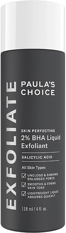 Тоник с салициловой кислотой 2% - Paula's Choice Skin Perfecting 2% BHA Liquid Exfoliant — фото N1