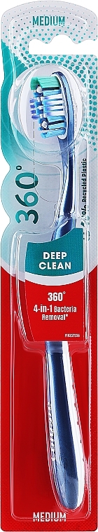 Зубна щітка, темно-синя - Colgate 360 Deep Clean Medium Toothbrush — фото N1