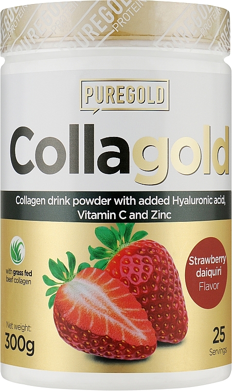Колаген з гіалуроновою кислотою, вітаміном С і цинком, полуничний дайкірі - PureGold CollaGold Strawberry Daiquiri — фото N1