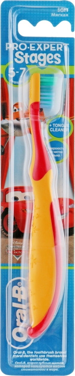 Зубна щітка Stages 3 м'яка, Cars, червоно-помаранчева - Oral-B — фото N1