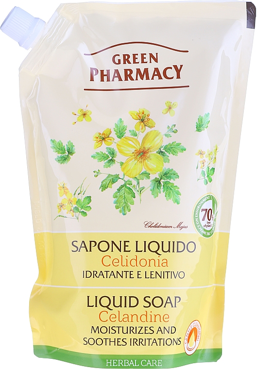 Рідке мило для рук "Чистотіл" - Green Pharmacy Celandine Liquid Soap (дой-пак) — фото N3