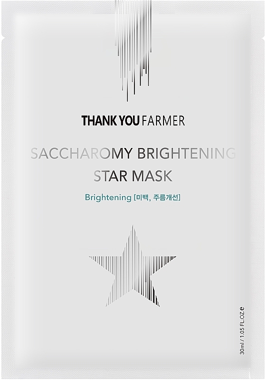 Тканинна маска для сяяння шкіри - Thank You Farmer Saccharomy Brightening Star Mask — фото N2