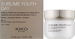 Живильний денний крем для обличчя - Kiko Milano Sublime Youth Day Cream SPF15 — фото N2
