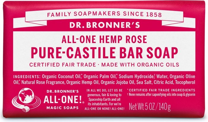 Мило "Троянда" - Dr. Bronner’s Pure Castile Bar Soap Rose — фото N1