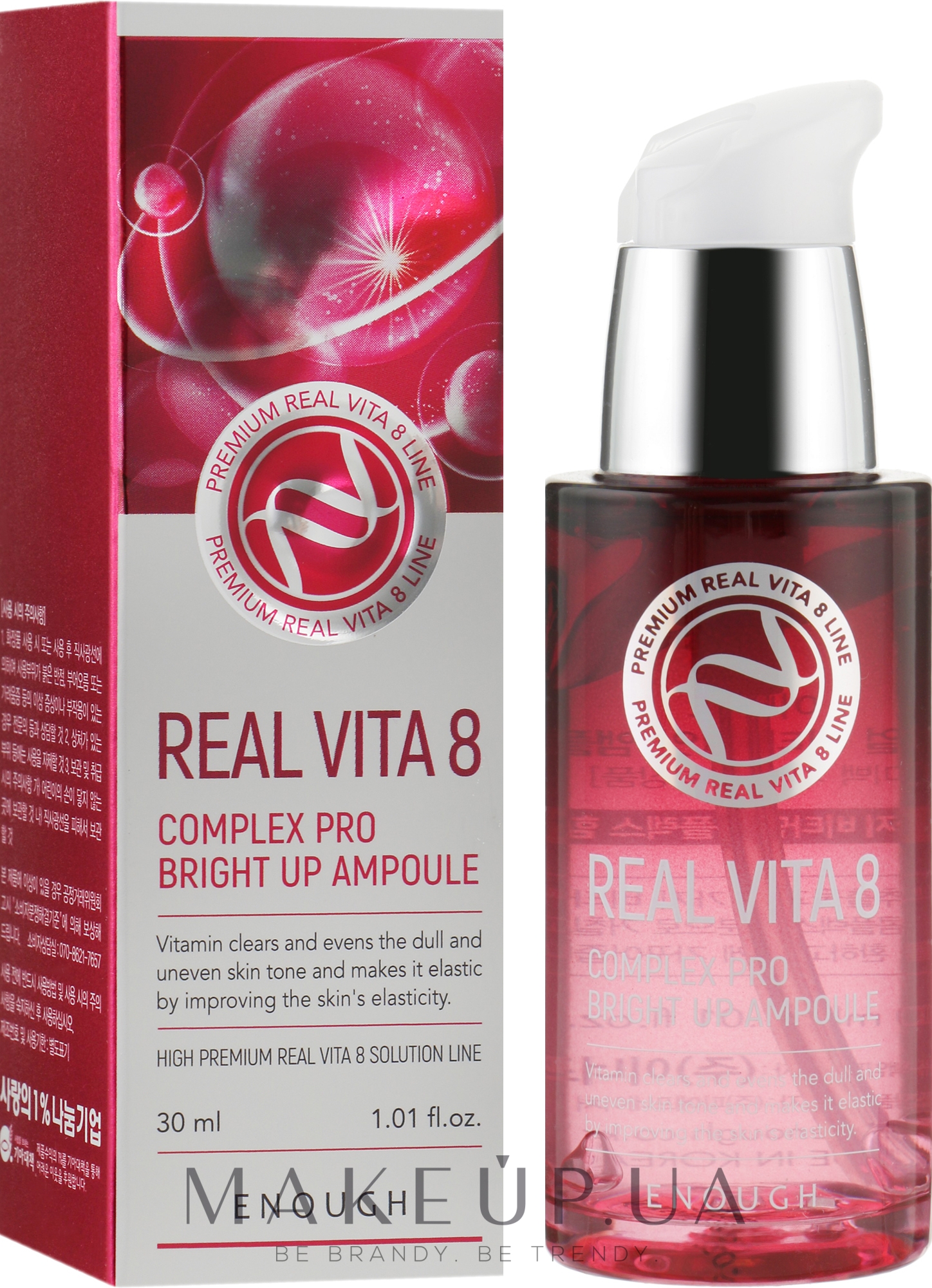Сироватка для обличчя, з комплексом вітамінів - Enough Real Vita 8 Complex Pro Bright Up Ampoule — фото 30ml