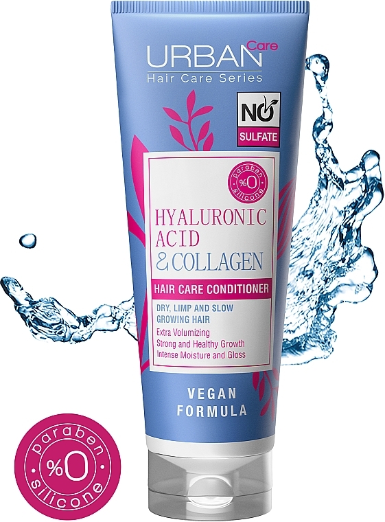Кондиционер для волос с гиалуроновой кислотой - Urban Care Hyaluronic Acid & Collagen Extra Volumizing Conditioner — фото N3