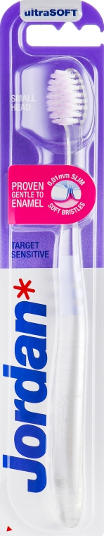 Зубная щетка для чувствительных зубов и десен, ультрамягкая, прозрачная, серая - Jordan Target Sensitive — фото N2