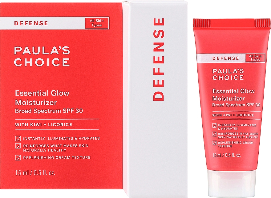 Увлажняющий солнцезащитный крем - Paula's Choice Defense Essential Glow Moisurizer SPF30 Travel Size — фото N2