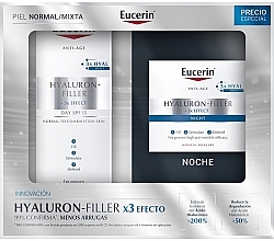 Духи, Парфюмерия, косметика Набор - Eucerin Hyaluron-Filler 3x Effect (day/cr/50ml + night/cr/50ml)