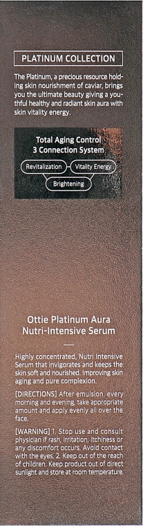 Антивозрастная сыворотка "Роскошь Платины" - Ottie Platinum Aura Vital Nutri-Intensive Serum — фото N3