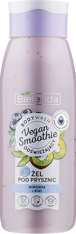 Гель для душа "Черника + киви" - Bielenda Vegan Smoothie Shower Gel
