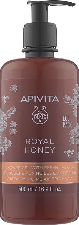 Гель для душа с эфирными маслами "Королевский мёд" - Apivita Shower Gel Royal Honey — фото N3