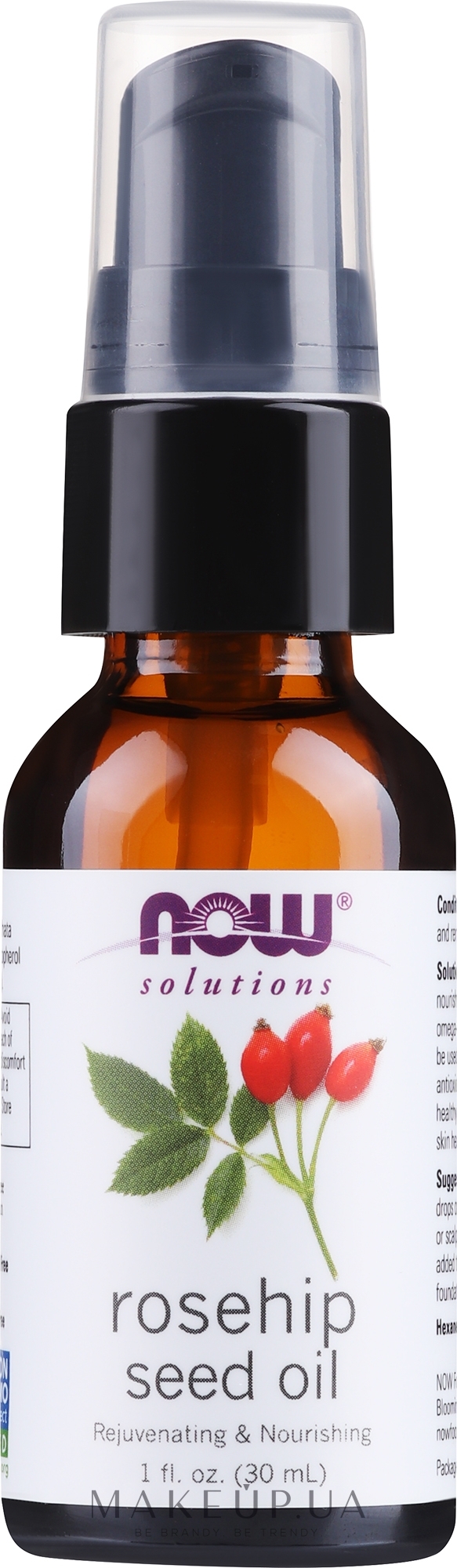 Ефірна олія шипшини - Now Foods Essential Oils 100% Pure Rose Hip Seed Oil — фото 30ml