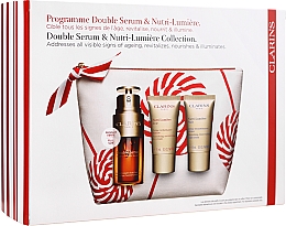 Духи, Парфюмерия, косметика Набор - Clarins Double Serum & Nutri-Lumière Set (serum/ 30 ml + cr/ 15 ml + cr/ 15 ml + bag)