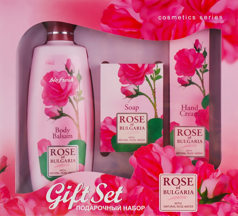 Набір - BioFresh Rose of Bulgaria Gift Set (b/balm/330ml + soap/100g + h/cr/75ml) — фото N1