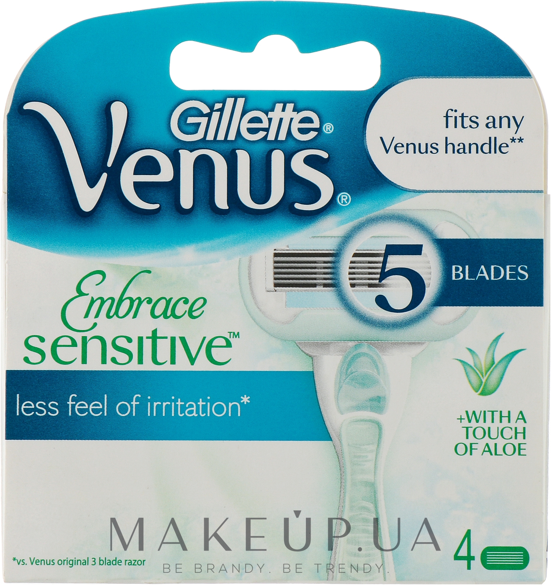 Змінні касети для гоління, 4 шт. - Gillette Venus Embrace Sensitive — фото 4шт