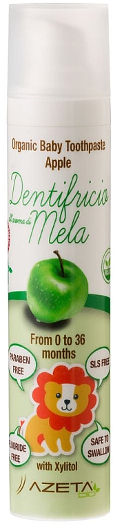 Детская зубная паста "Яблоко" - Azeta Bio Organic Baby Toothpaste Apple — фото N1