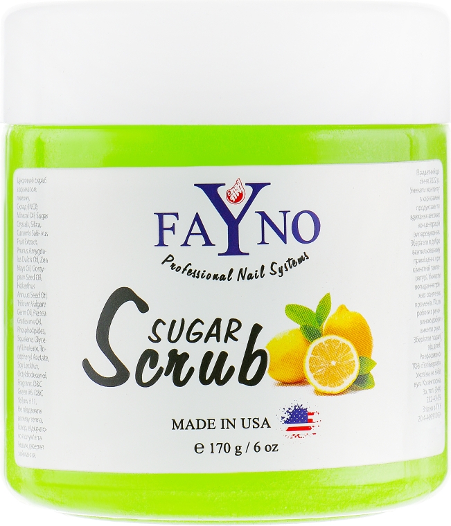 Цукровий скраб "Лимон" - Fayno Sugar Scrub — фото N1