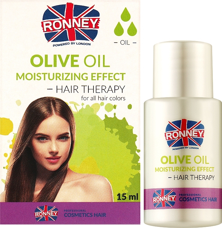 Масло для сухих лишенных сияния волос - Ronney Professional Olive Oil Moisturizing Hair Therapy — фото N2