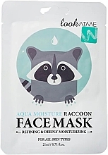 Тканинна маска для обличчя "Зволожувальна" - Look At Me Aqua Moisture Raccoon Face Mask — фото N1