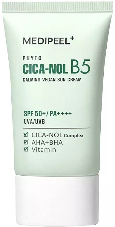 Успокаивающий солнцезащитный крем для лица - Medi Peel Phyto Cica-Nol B5 Calming Vegan Sun Cream SPF 50+ PA++++ — фото N1