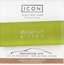 Ароматизатор в авто "Класік: сандал і бергамот" - Millefiori Milano Icon Car Air Freshener Icon Classic Giallo Sandalo Bergamotto — фото N1