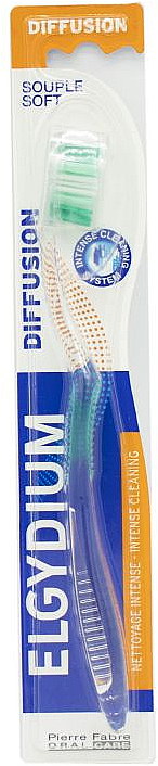 Зубная щетка "Diffusion" мягкая, зеленая - Elgydium Diffusion Soft Toothbrush — фото N1