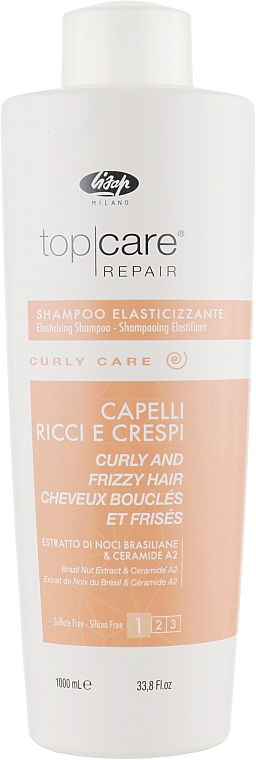 Шампунь для в'юнкого й неслухняного волосся - Lisap Milano Curly Care Elasticising Shampoo — фото N3