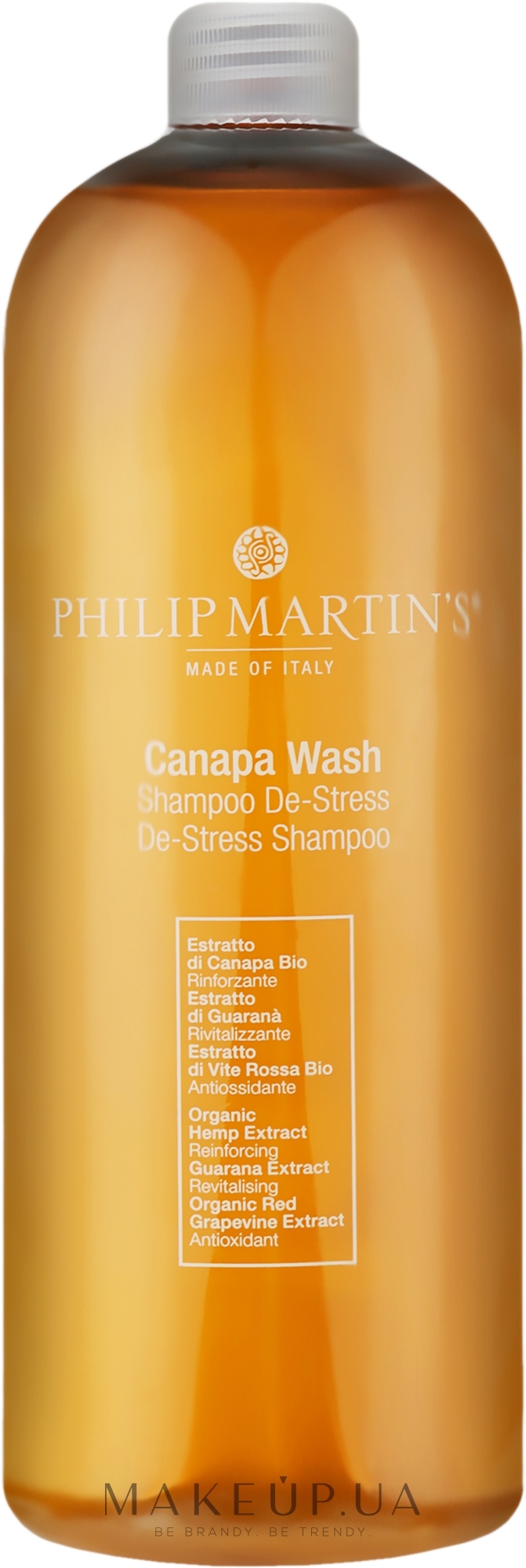 Шампунь антистресс для волос - Philip Martin's Canapa Wash De-Stress Shampoo — фото 1000ml