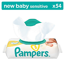 Парфумерія, косметика Серветки дитячі вологі New Baby Sensitive, 54 шт. - Pampers